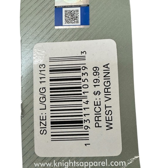 Russell Athletic Women’s  WVU Mountaineers White &Navy Shirt Size Large (11/13) - Picture 3 of 3